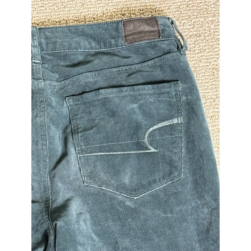 American Eagle Hi-Rise Jegging Women's 6 Long Super Stretch Dark Green - Picture 4 of 9